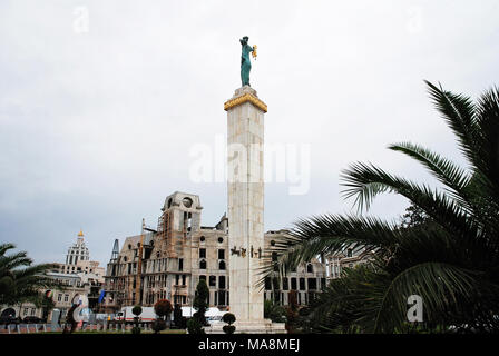 The statue of Medea holding the Golden Fleece at the centre of the Europe Square in Batumi, Adjara, Georgia. Stock Photo