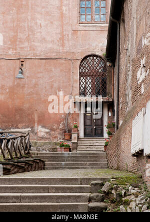 A side entrance to Church of Santa Maria Nova, Basilica di Santa Francesca Romana Stock Photo