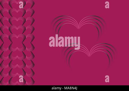 Abstract pattern of stacked heart shape. Concepts of love, romance, valentine's day and wedding. Stock Vector