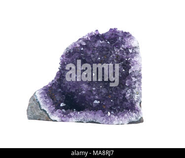 Amethyst cathedral geode specimen from Uruguay isolated on white background Stock Photo