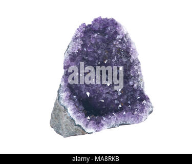 Amethyst cathedral geode specimen from Uruguay isolated on white background Stock Photo