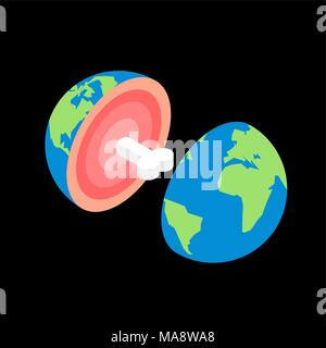 Planet earth in cut with bone. structure of planet Stock Vector Image ...