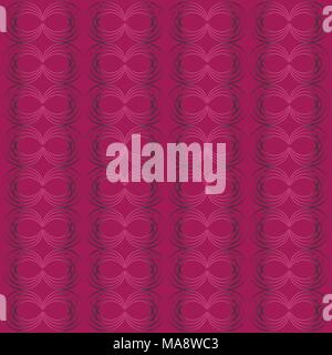 Seamless circles pattern in gradient pink and black colored on dark pink background. Vector illustration, EPS10. Stock Vector