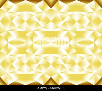 Seamless geometric pattern in gradient gold (yellow and white) colors. Vector illustration, EPS10. Stock Vector