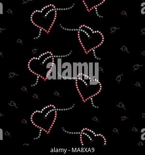 Two love heart from beautiful bright stars on the background of cosmic sky Stock Vector