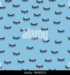 seamless monochrome eyelash pattern background Stock Vector