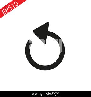 reload thin line icon set on white background, audio, music, flat, minimalistic Stock Vector