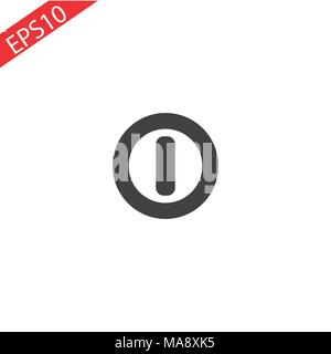 Power button. Flat design style. Made vector illustration Stock Vector