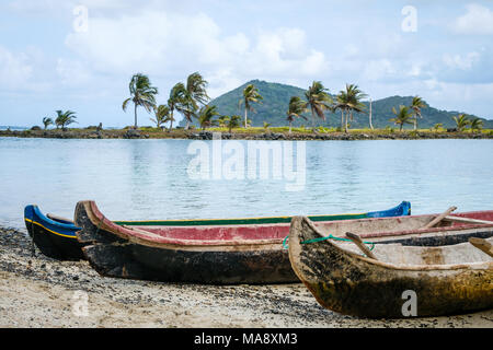 wooden boats,  canoe boat - Guna Yala, San Blas Islands Stock Photo