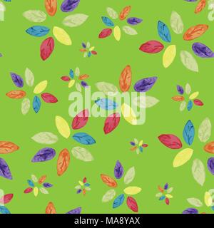 Floral Design in Green Seamless Pattern Stock Vector