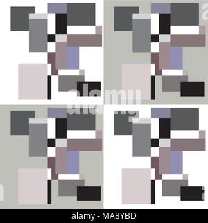 Monochrome Square Box Seamless Pattern Stock Vector