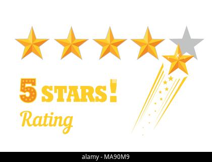 Star rating. Quality level, customer satisfaction, survey, poll star ...