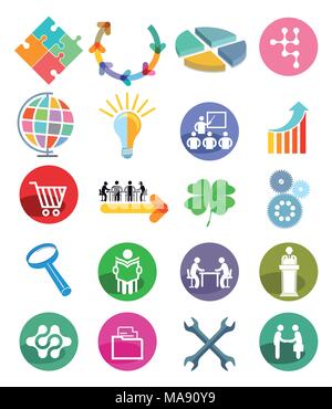 Business Icon Button, Vector Illustration Stock Vector