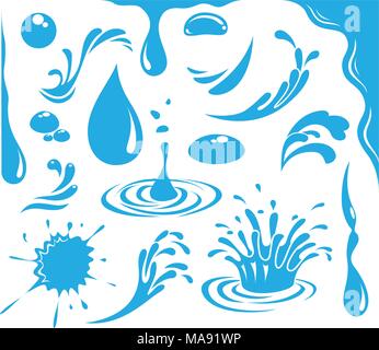 water drop icon set Stock Vector