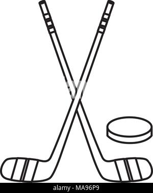 Hockey Sticks Crossed And Puck Sport Stock Vector Art & Illustration 