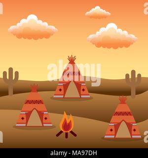 native american people cartoon Stock Vector