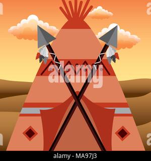 native american people cartoon Stock Vector