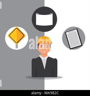 construction people tools Stock Vector