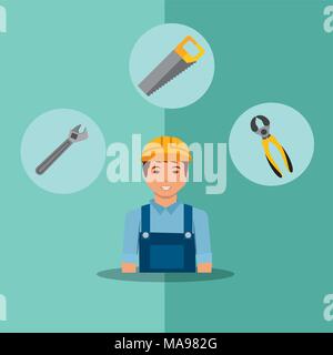 construction people tools Stock Vector