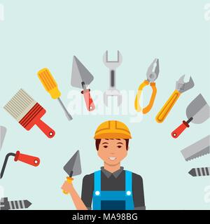 construction people tools Stock Vector