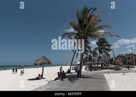 The beachfront of Progreso in the north of Merida, Yucatan, Mexico Stock Photo