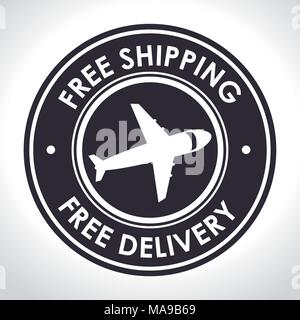 Free delivery and shipping design, vector illustration. Stock Vector