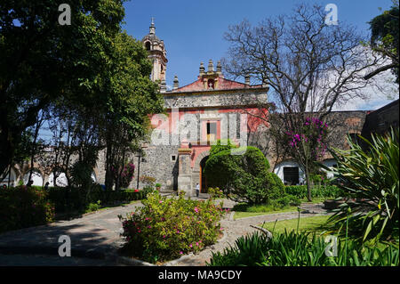 Parroquia de San Jacinto church in San Angel neighborhood of Mexico City, Mexico Stock Photo