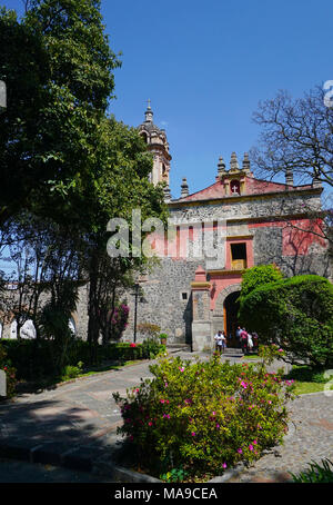 Parroquia de San Jacinto church in San Angel neighborhood of Mexico City, Mexico Stock Photo