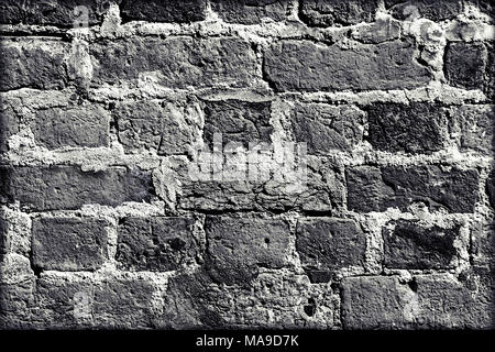 BLACK BRICK WALL TEXTURE. Brick wall black and white. Stock Photo