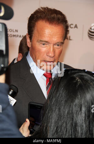 April 22, 2015: Arnold Schwarzenegger at 2015 Tribeca Film Festival - World Premiere Narrative: 'Maggie' at BMCC Tribeca PAC in New York. Credit:RW/MediaPunch Stock Photo