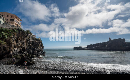 Bay and beach at Camara de Lobos in Madiera Stock Photo