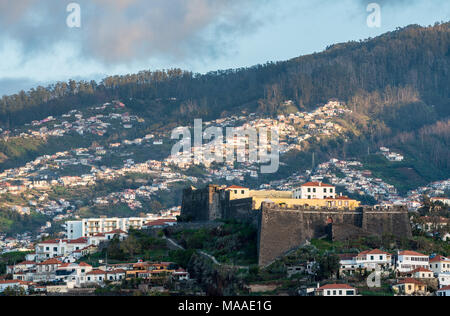 Fortaleza do Pico fortress on hillside above Funchal Madiera Stock Photo