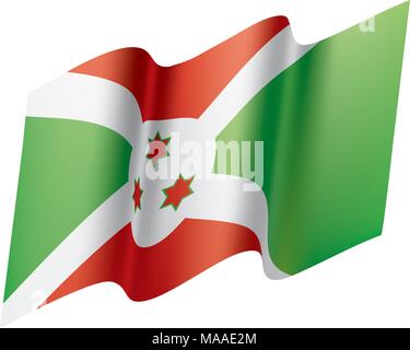 Burundi flag, vector illustration Stock Vector