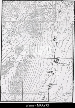 . Survey for sensitive plant species on Dutchman Mountain, Beaverhead County,  . Delphinium bicolor ssp. novum USGS Argenta Quad, 7.5&quot; Stock Photo