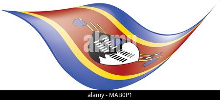 Swaziland flag, vector illustration Stock Vector