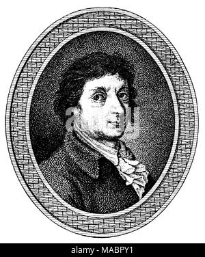 Franz Carl Achard (1753-1821). After a copperplate engraving by S. Halle Stock Photo