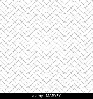 Seamless pattern. Abstract linear geometrical background. Stylish simple black and white texture with repeating thin dashed zigzag lines. Vector eleme Stock Vector