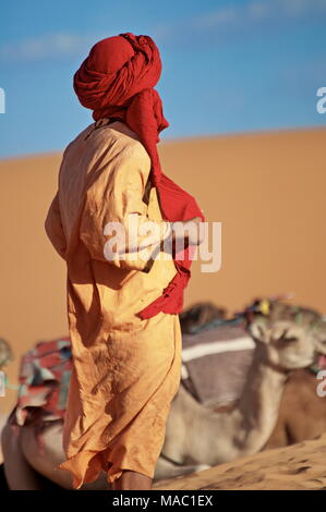 Sahara Desert Berbers Berber trekking tours with camels Stock Photo