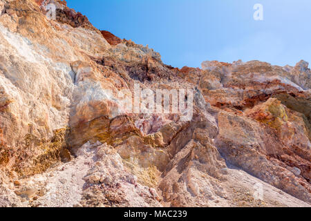 Multicolored rocks on Firiplaka Beach on Milos island. Cyclades, Greece ...