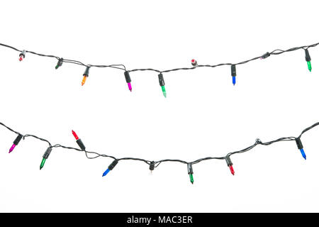 string wired bulbs on white background. Stock Photo