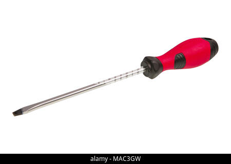 Red black screwdriver isolated on a white background Stock Photo