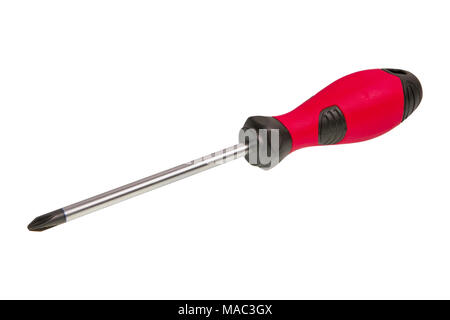 Red black screwdriver isolated on a white background Stock Photo