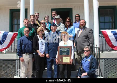 Vandenberg Air Force Base Recognized as 2015 Military Conservation Partner. Vandenberg AFB Conservation team-individual award recipients and staff from Ventura Fish and Wildlife Office.    The U.S. Fish and Wildlife Service recognized Vandenberg Air Force Base as the recipient of the prestigious Military Conservation Award during a ceremony held at the 30th Space Wing in  central California. Stock Photo