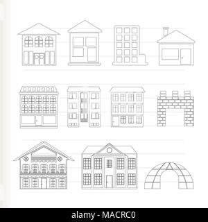 Hand drawn set of different houses. Vector illustration in a sketch style  Stock Vector Image & Art - Alamy