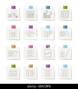 Database and Table Formatting Icons - Vector Icon Set Stock Vector