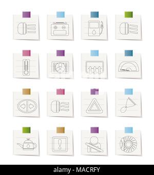 Set of headlight signal icons. Car dashboard panel indicators. Vector ...