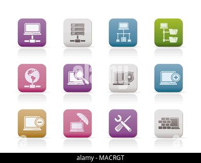 Network, Server and Hosting objects - vector illustration Stock Vector