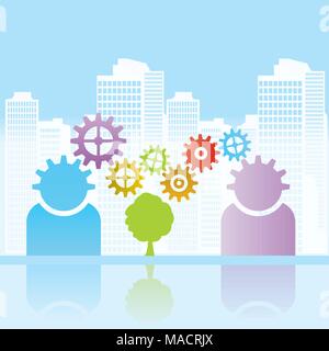 Business, urban and environment background - vector illustration Stock Vector