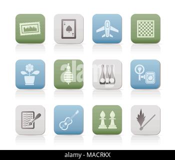 Hobby, Leisure and Holiday objects - Vector Illustration Stock Vector