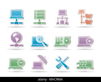 Network, Server and Hosting objects - vector illustration Stock Vector